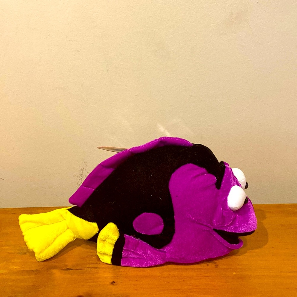 Toy Network Bright Purple, Black & Yellow Fish Plush / Stuffed Animal NWT